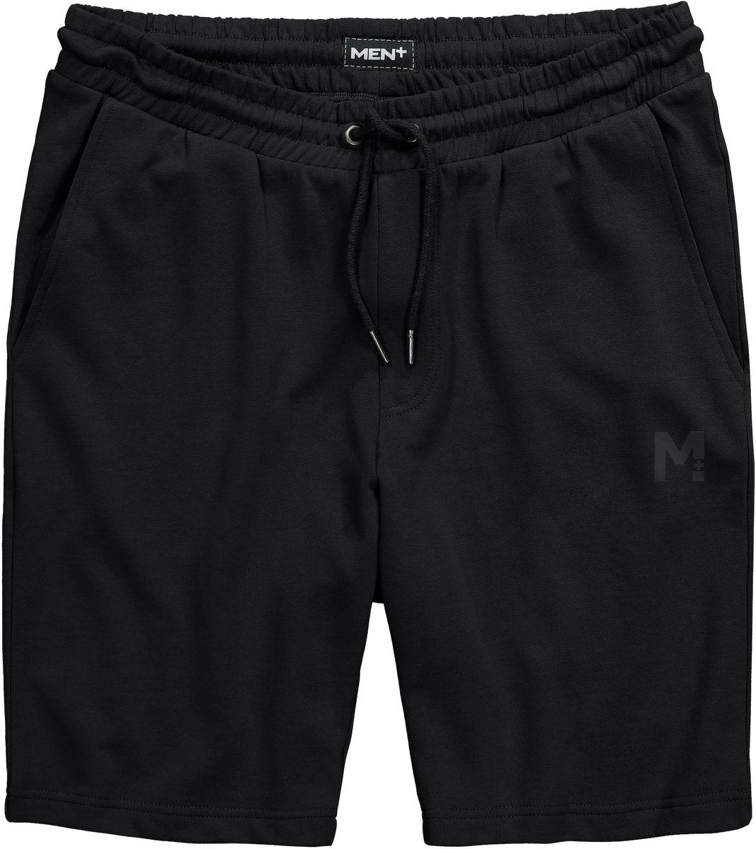 Men Plus - Heren - Sweatbermuda basic elastische tailleband - Zwart - Maat L