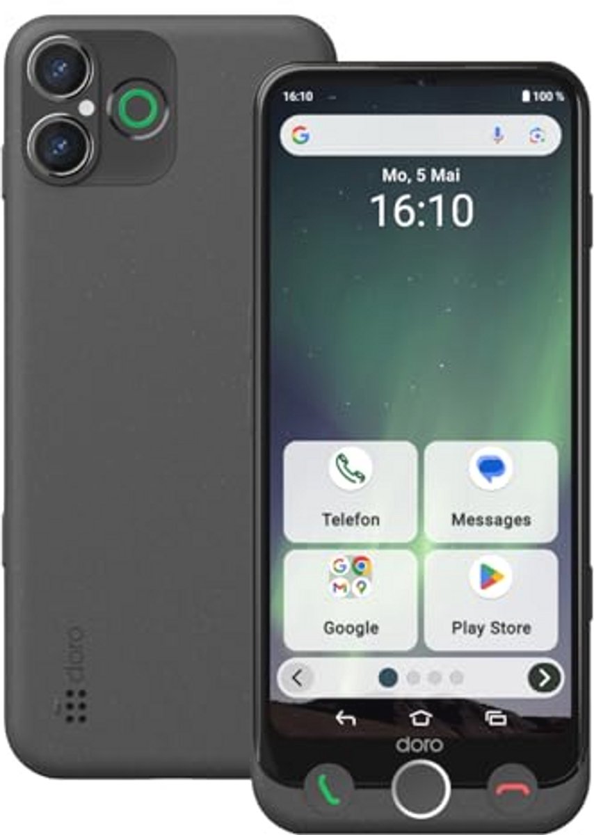 Senioren Smartphone met Oplaadstation en Noodknop - Eenvoudig in Gebruik en Compatibel met Hoortoestellen