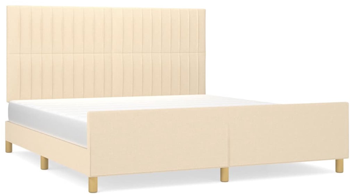 Tweepersoonsbed | Dubbelbed | Volwassenenbed | Bedframe zonder matras stof crèmekleurig 180x200 cm