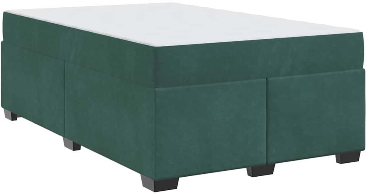 Tweepersoonsbed | Dubbelbed | Volwassenenbed | Bedframe met matras met matras Donkergroen 120 x 190 cm Fluweel
