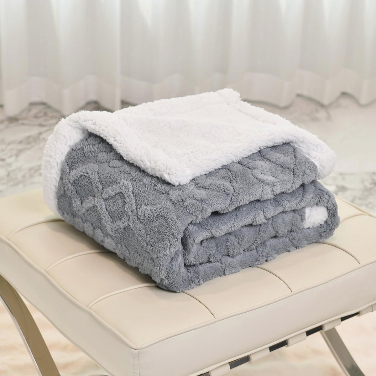 Zachte Sherpa Fleece Deken 150x200 cm - Dubbelzijdige Warme Dekens voor Bed en Bank