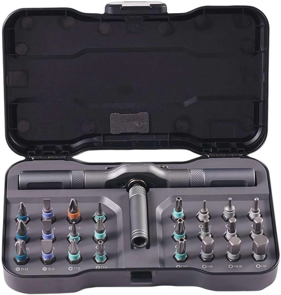 24 in 1 Multifunctionele Ratelsleutel en Schroevendraaier Set met Magnetische Bits