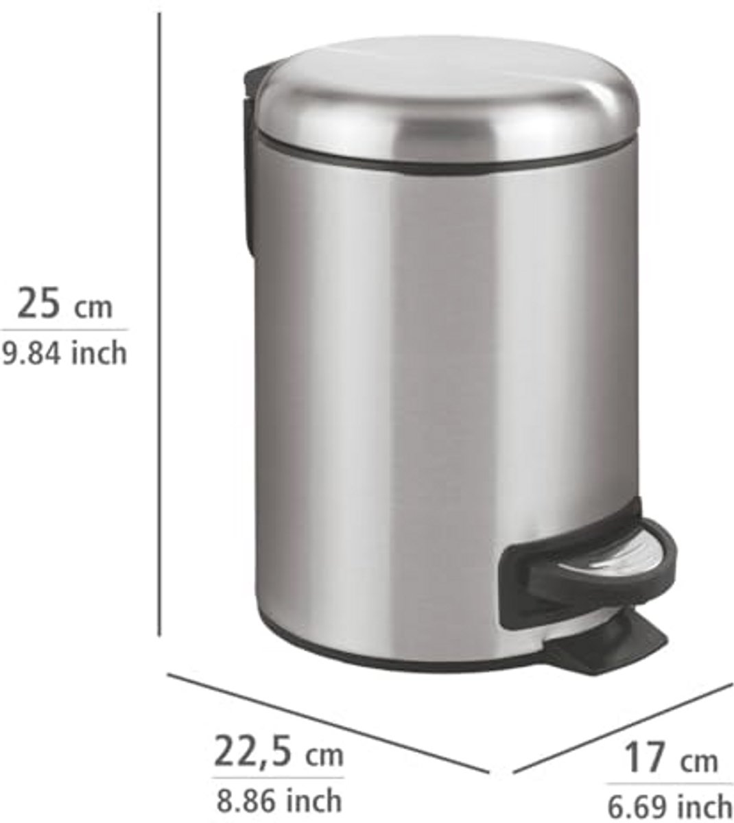 Cosmetica Pedaalemmer met Soft-Close Mechanisme - Elegante Afvalbak voor Badkamer en Keuken