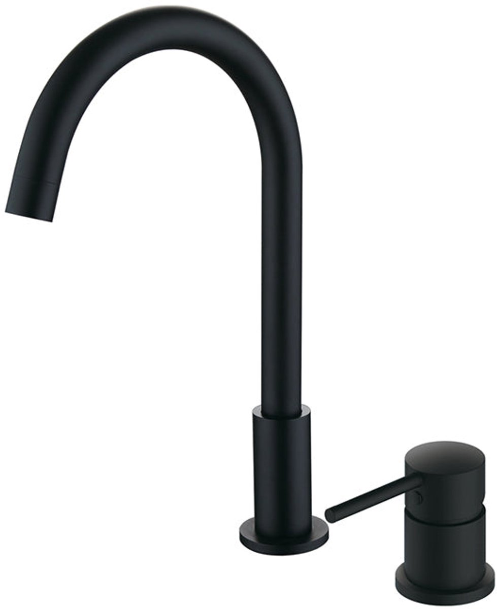 Hudor Keukenkraan Zwart - 007 Messing Noir Collectie Céphise - Draaibare Uitloop - Waterbesparend - Loodvrij Messing