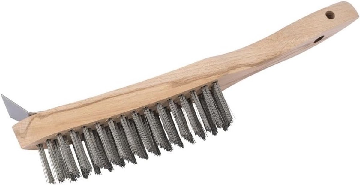 Zware 4 Rijdraad Krasborstel met Schraper - 310mm