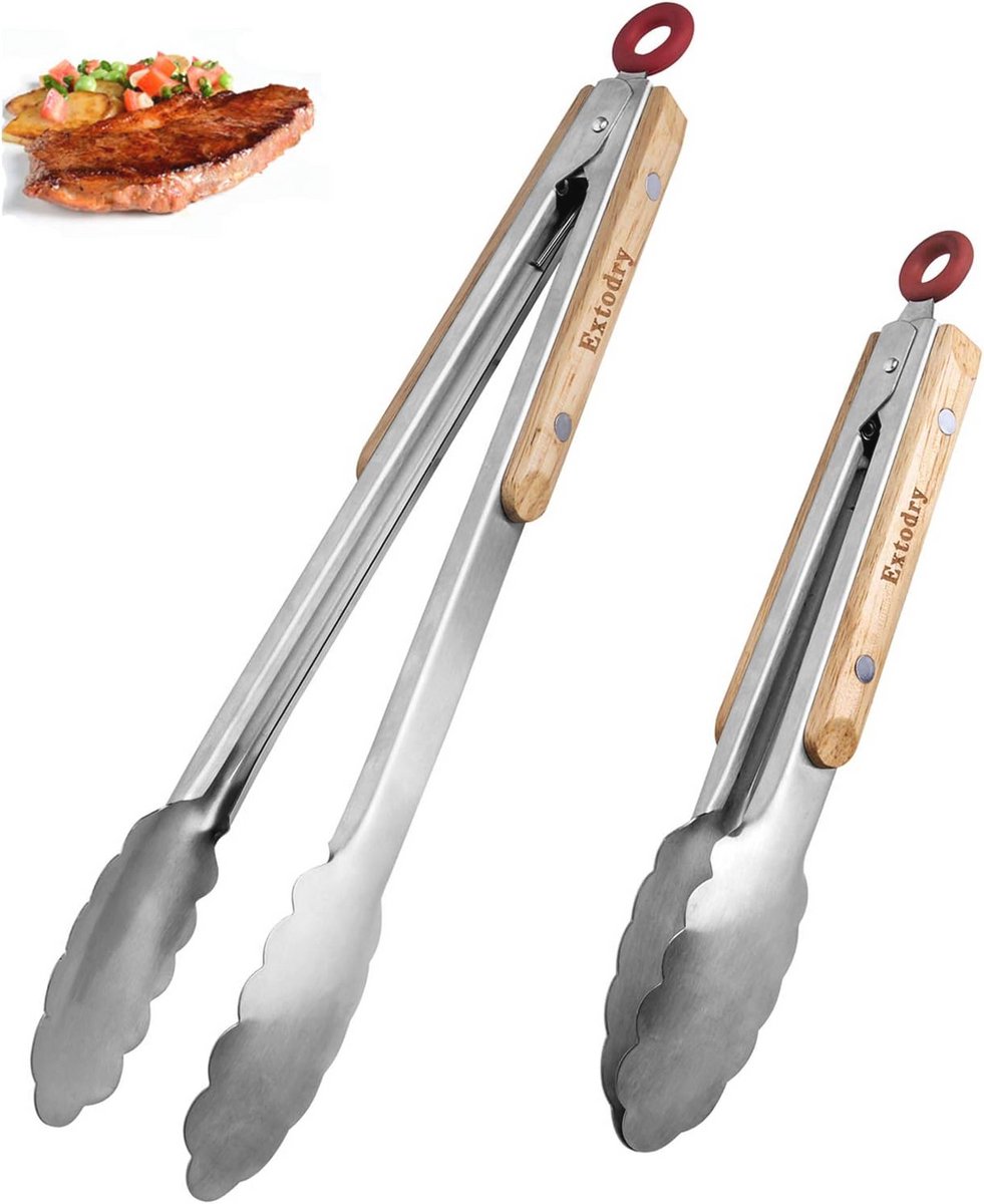 Set van 2 Stevige Keukentangen - Hittebestendig en Duurzaam - Perfect voor BBQ en Koken