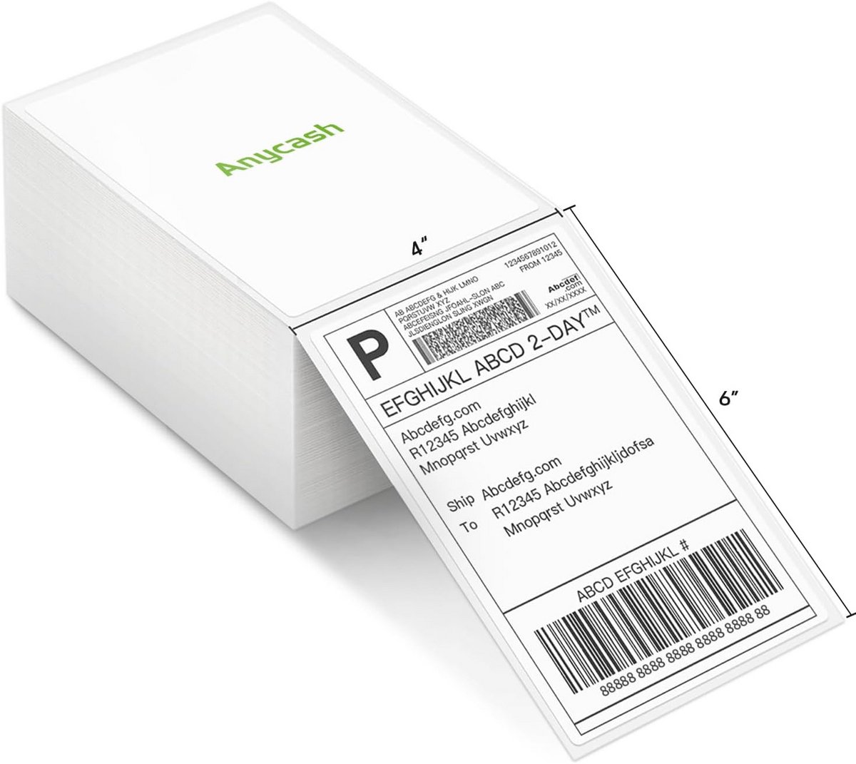 Verzendlabels met Geperforeerde Lijn voor Thermische Labelprinter - 500 Etiketten per Stapel