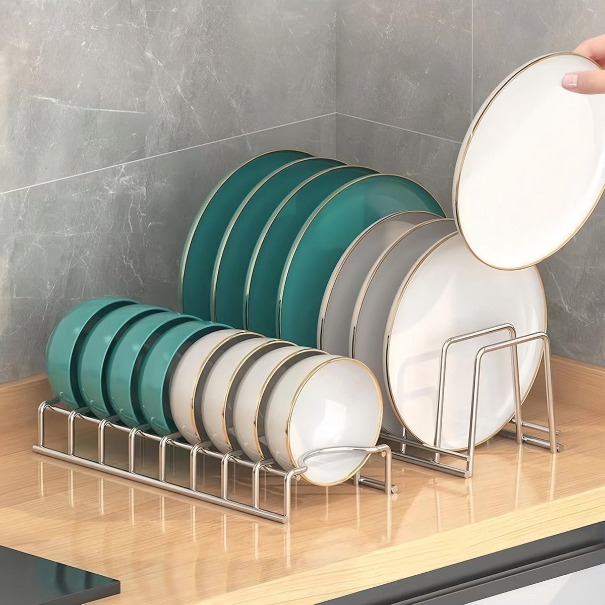 Afdruiprek en Platen Houder 2-pack - Ruimtebesparende Organizers voor Keuken en Kast