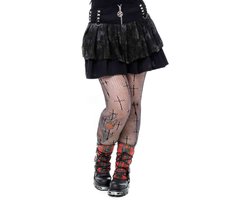 Heartless - Nicandra Korte rok - S - Zwart/Grijs