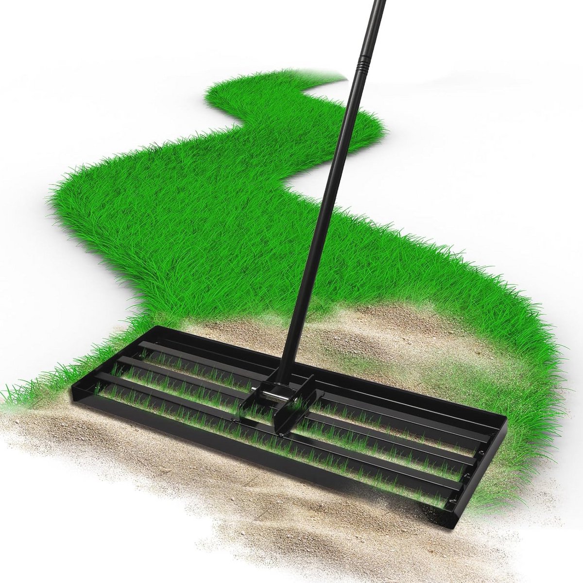 Gazonnivelleringshark met Roestvrijstalen Handgreep voor Tuin en Golfbaan - 213 cm