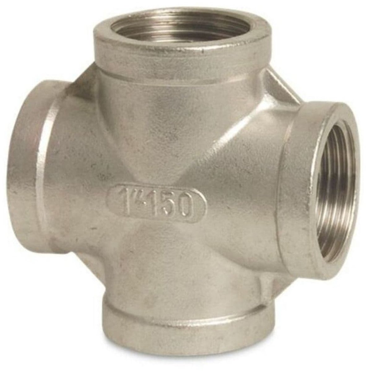 Draadfitting Roestvrij Staal Kruisstuk 90° 1 1/4" IG