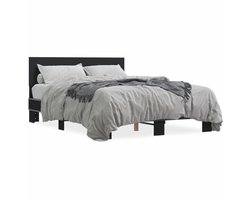 Tweepersoonsbed | Dubbelbed | Volwassenenbed | Bedframe bewerkt hout metaal zwart 120x200 cm