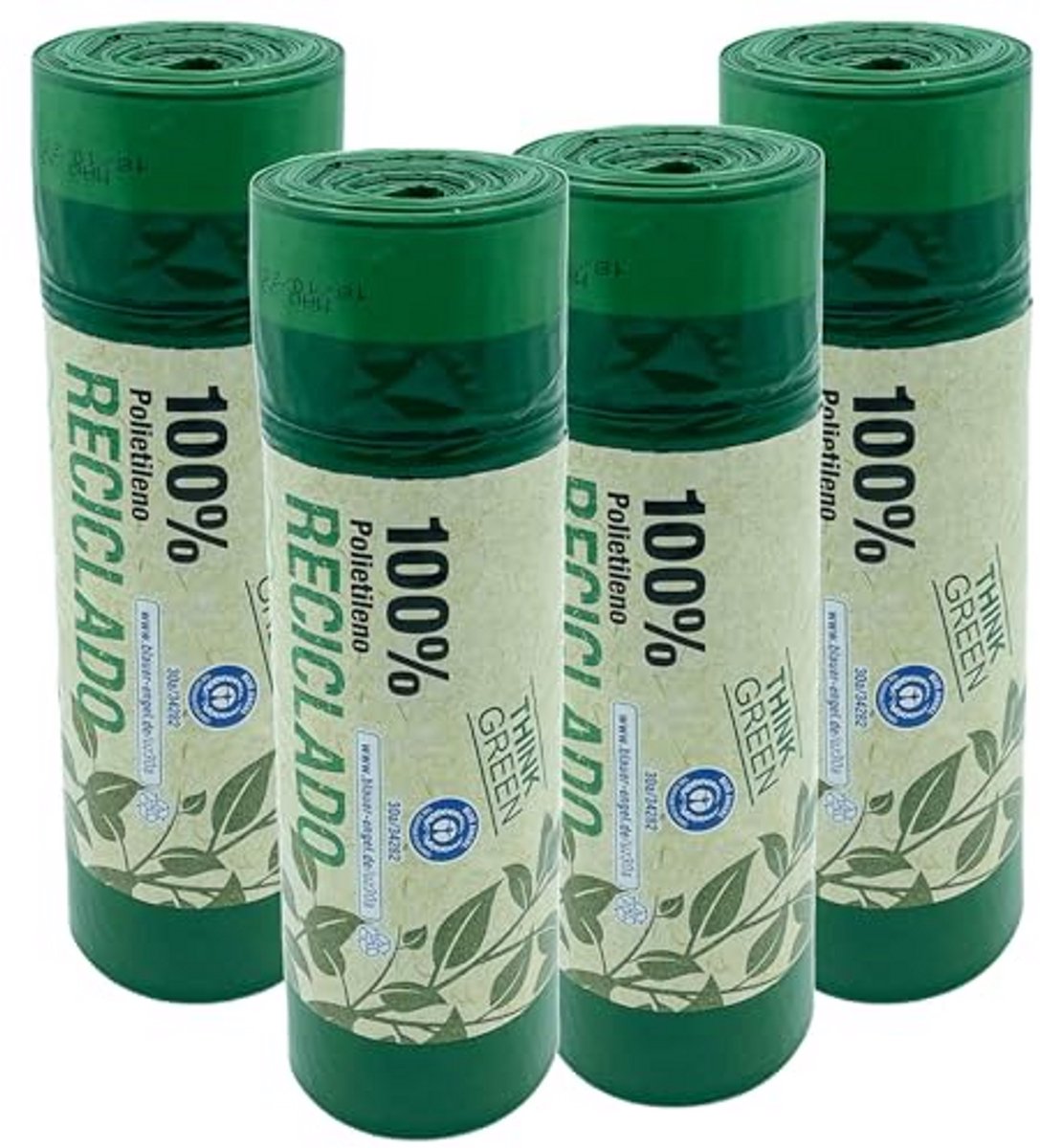 Gerecycleerde vuilniszakken 30L - 80 stuks met zelfsluiting, 55 x 60 cm