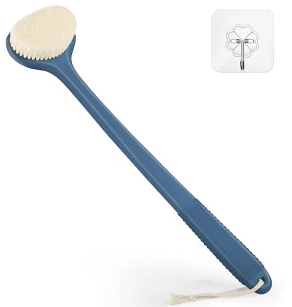 Rugschrobber voor douche en bad met lange anti-slip handgreep