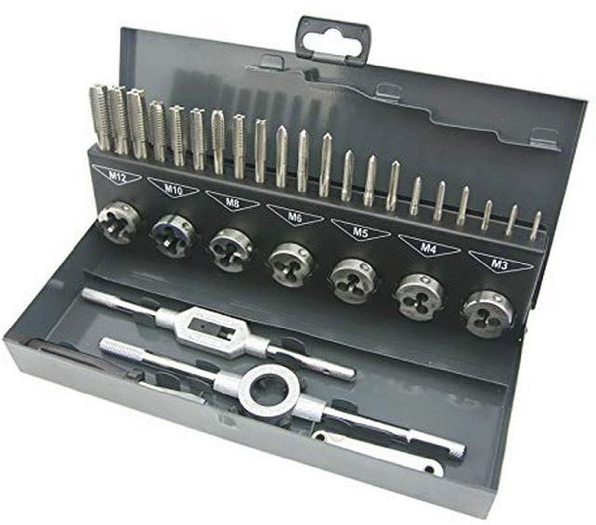 32 Delige DIN352 HSS Tappen en Dies Set - Draadsnijgereedschap M3-M12