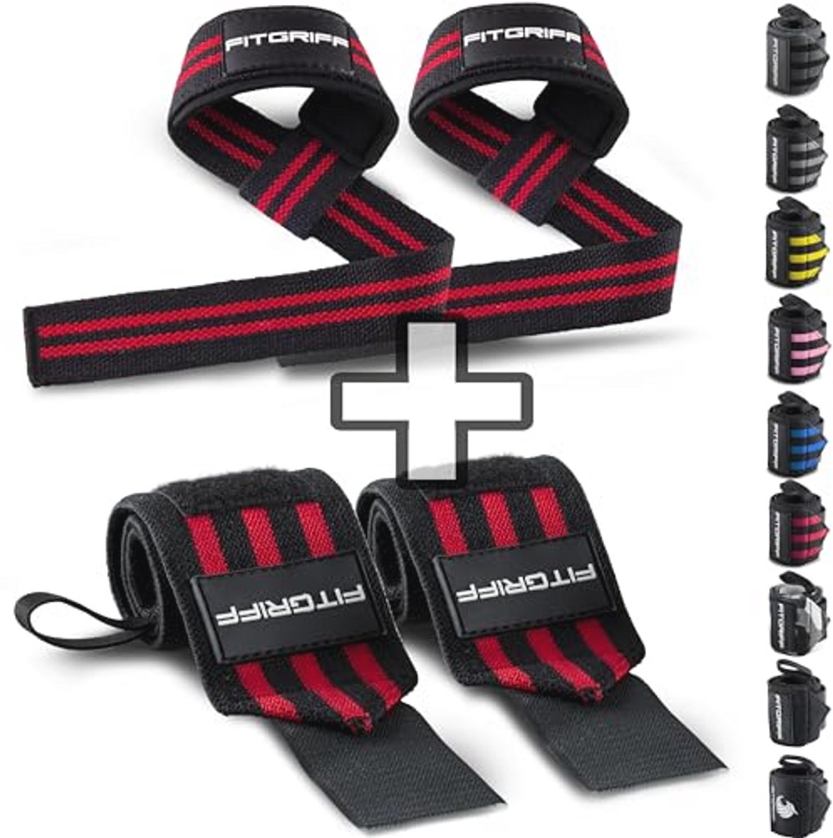 Lifting Straps en Polsbandages Set voor Fitness en Krachttraining