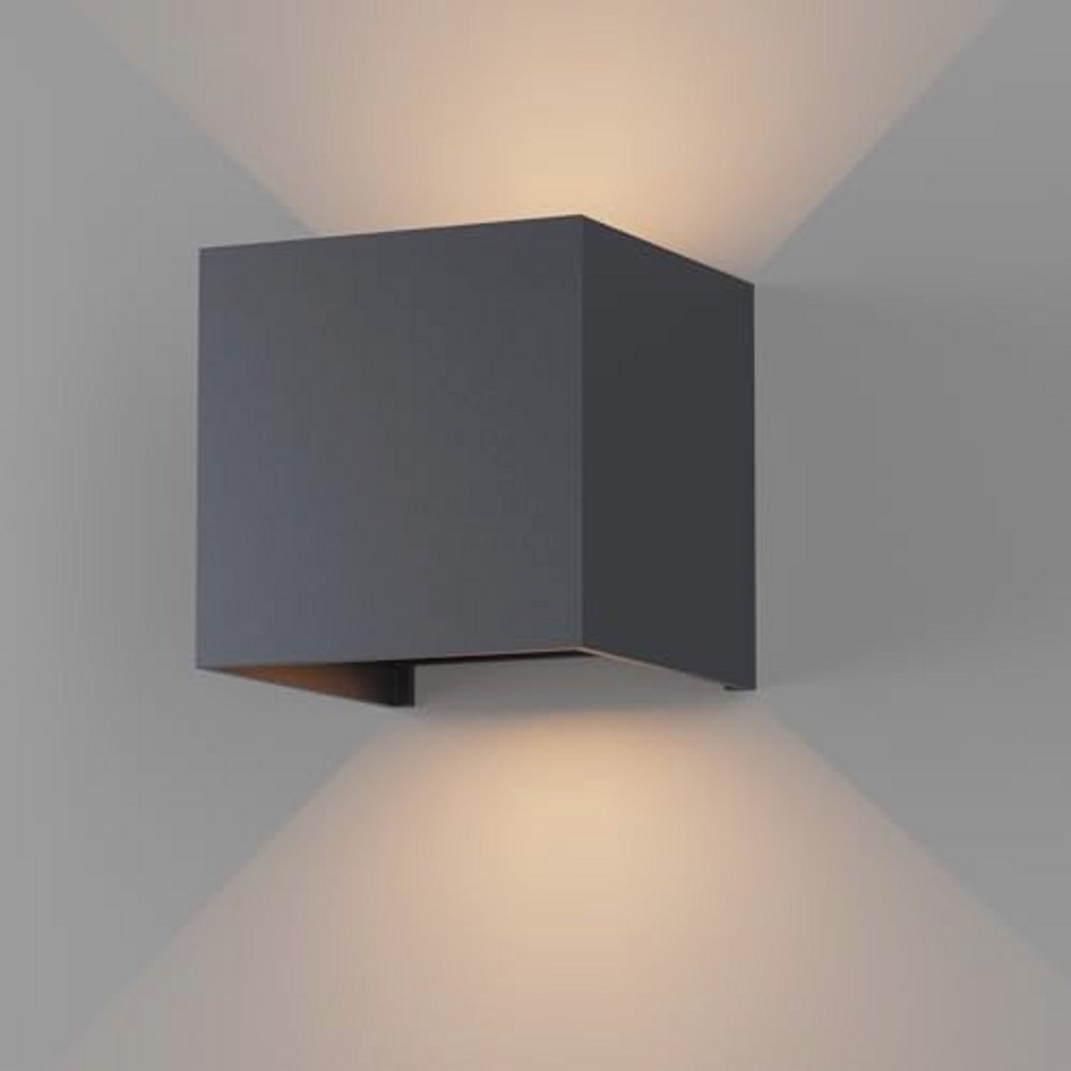 K-Bright Led-buitenverlichting, 7 W, wandlampen voor binnen en buiten, op en neer instelbare lichtstraal, 3000 K, warmwit, IP65 waterdichte wandlamp, antraciet