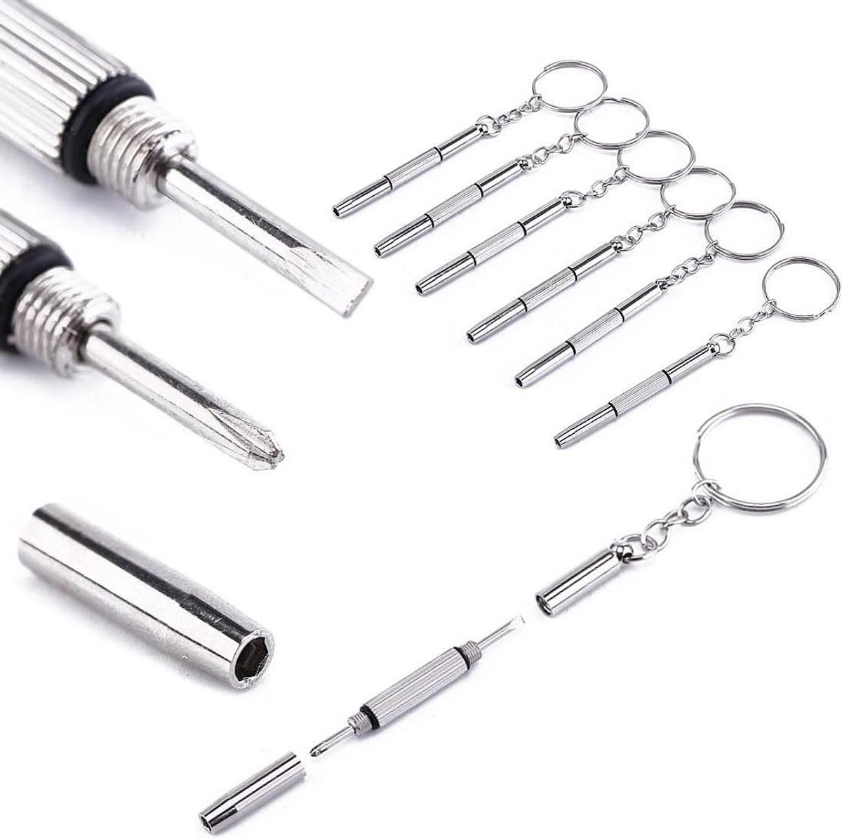 Allecta Multifunctionele Mini-Schroevendraaier - Bril Horloges Mobiele Telefoons - 6 Stuks