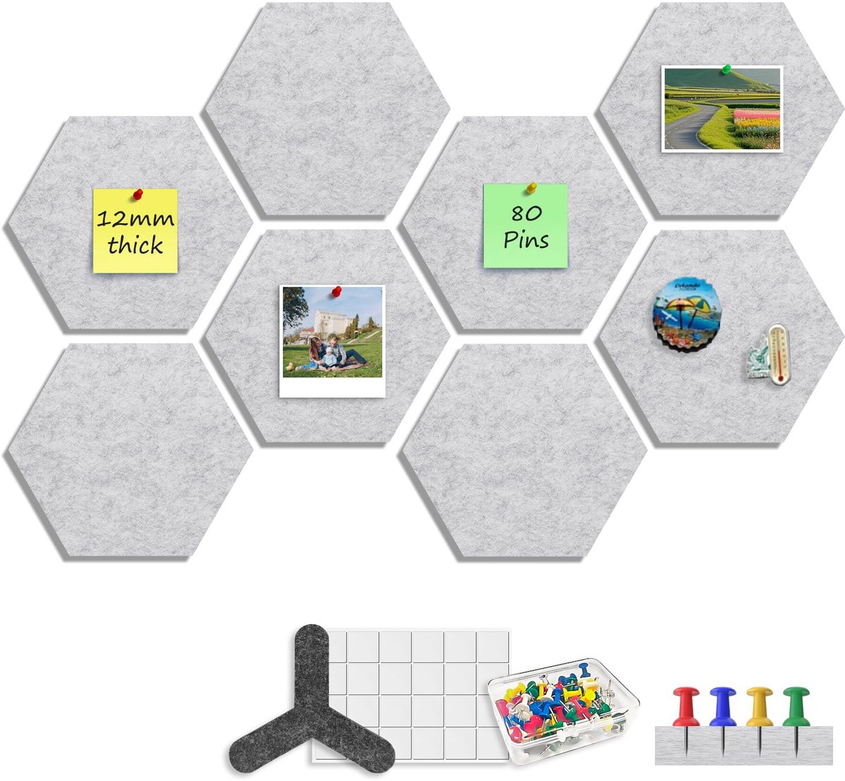 IMPERATORIS® Prikbord van Kurk - Wandboard/Kurkbord - Voor Kantoor School en Thuis - 22 x 19 cm