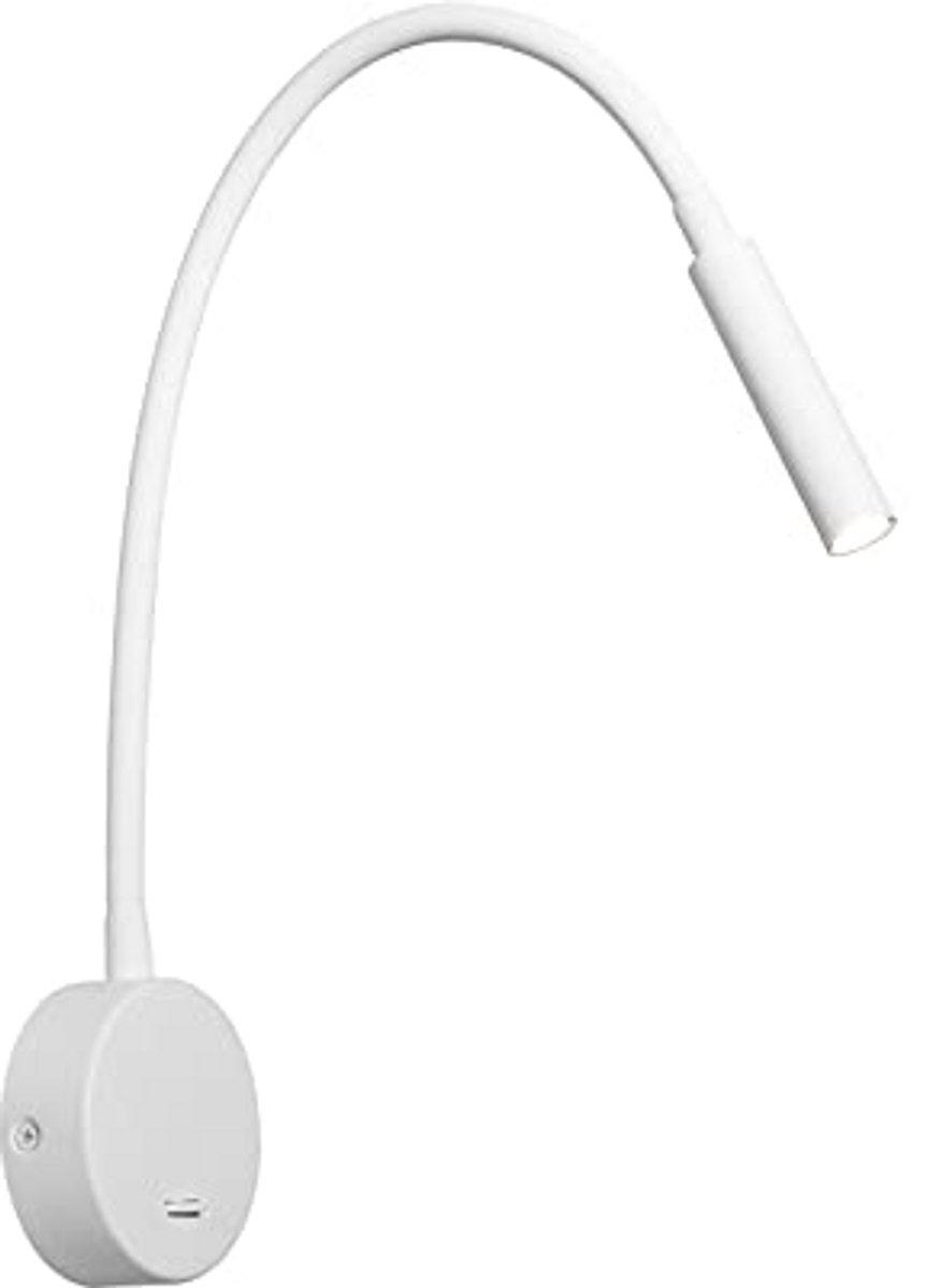 Wandlamp voor lezen met LED en zwanenhals - 3W warm wit licht voor slaapkamer en woonkamer