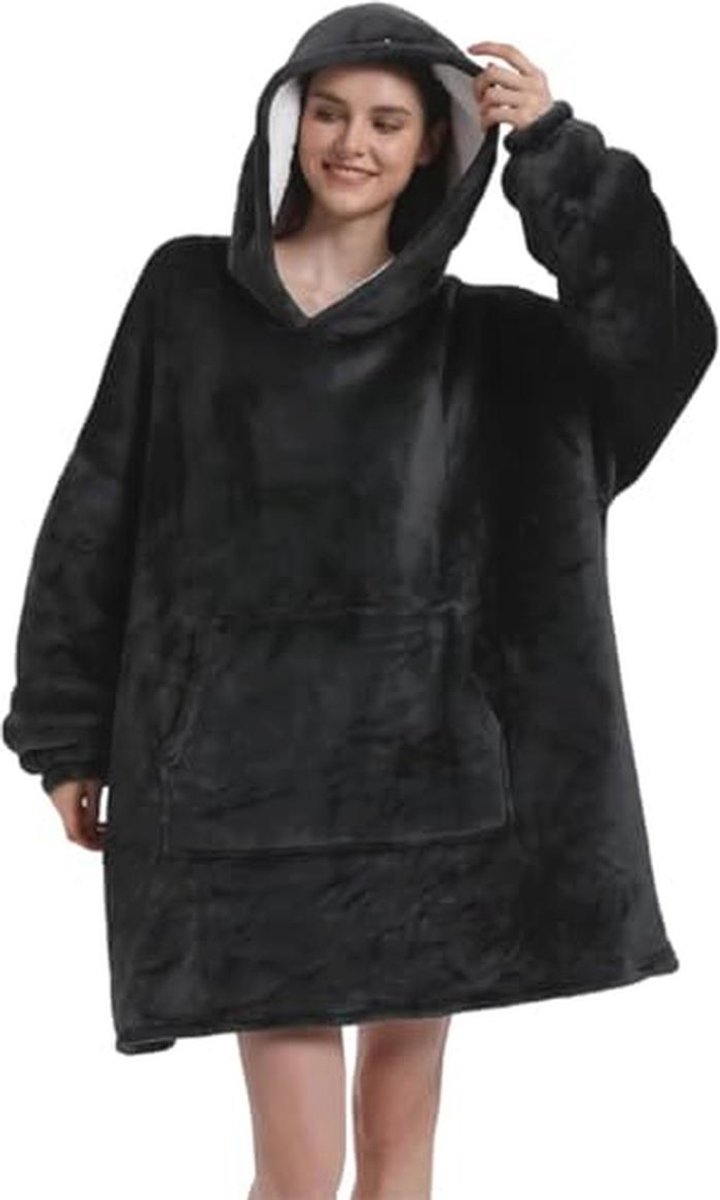 Oversized hoodie met ritssluiting | XXL Sherpa sweatshirtdeken voor volwassenen