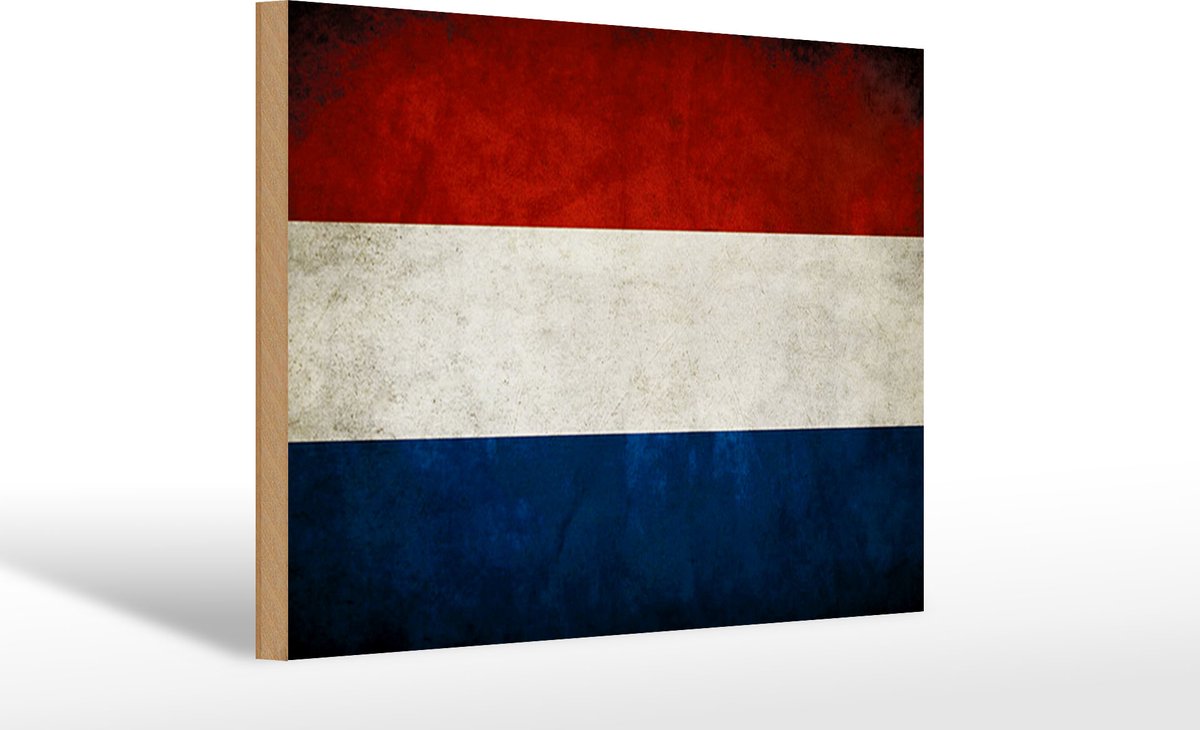 Holzschild Flagge 30x20cm Niederlande Holland Fahne