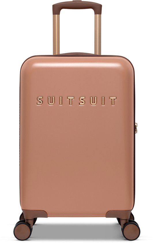 SUITSUIT Handbagage koffer 55x35x20 - Handbagage trolley - Lichtgewicht koffer - Reiskoffer - Veilig TSA cijferslot - Fab Seventies koffer Italian Clay - Rood