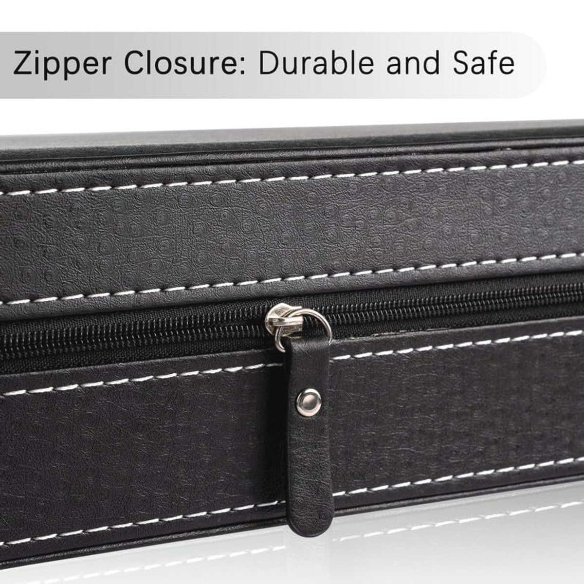 Horlogedoos met 6 vakken en afneembare fluwelen kussens - Zwart PU-leer voor Horlogeopslag