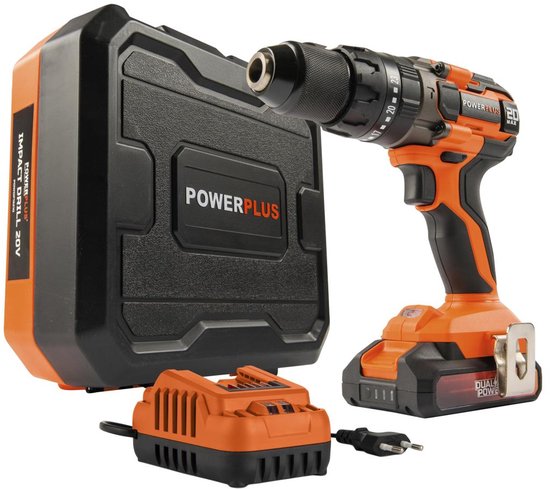 Powerplus Schroef-, klopboormachine POWDP15211 - klopboormachine van 20V - incl. batterij 20V 2.0Ah en lader 2.0A