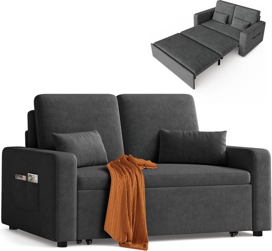 90x200cm fluwelen slaapbank - met oplaadfunctie en LED - met