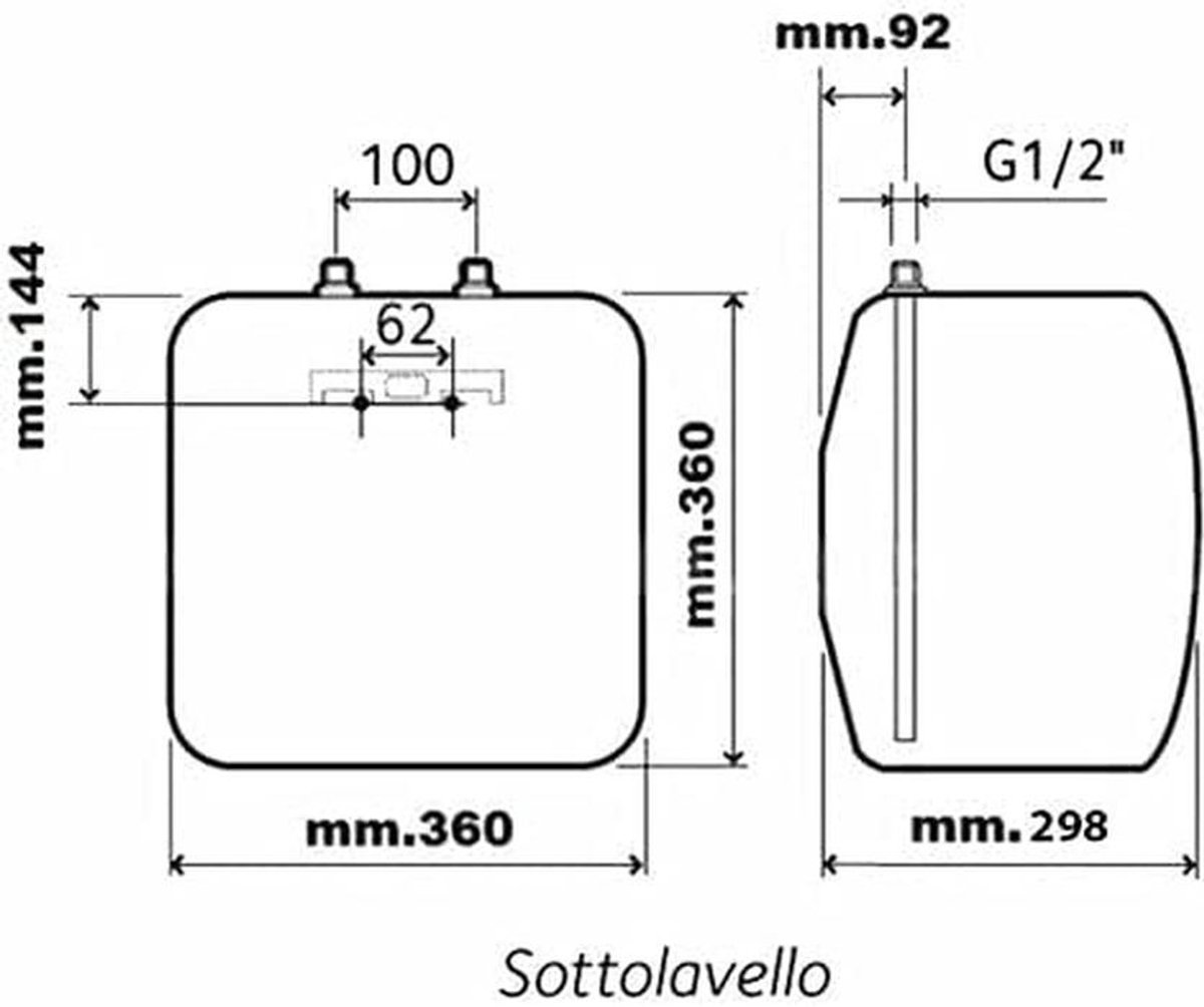 Kleine Elektrische Doorstroomboiler 10 Liter - Compact Model voor Onder de Gootsteen