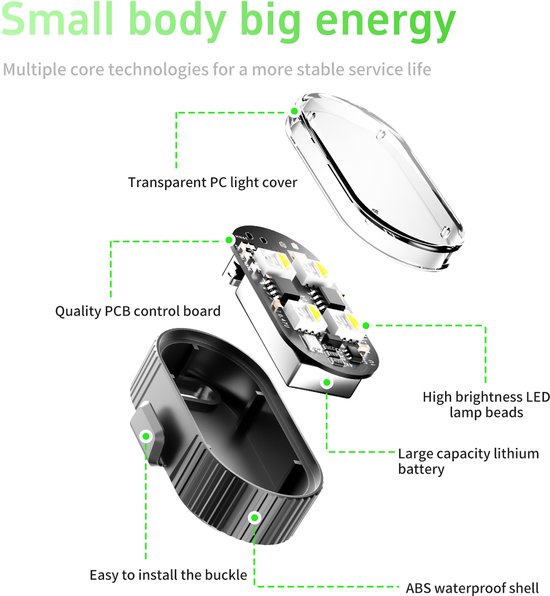 Fiets achterlicht-Fiets achterlicht led batterij-IPX65 waterdicht - Oplaadbaar, zeer helder LED-achterlicht voor fietsen - 10 verlichtingsstanden - Batterijduur van 9 uur - Geschikt voor fietsen, auto's en motoren-4 stuks — afbeelding 4