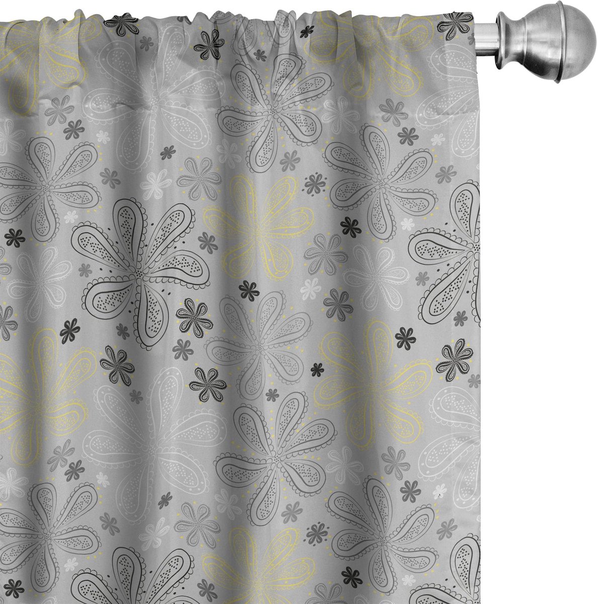 ABAKUHAUS Paneelgordijnen 2x75x225 cm – Microvezel – Lichtgrijs/Wit Pale Grau Weiß