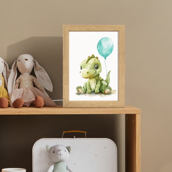 Nachtlampje 15x20 cm - Kinder lamp - Draak - Baby dier - Blauwe ballon - Tafellamp kinderkamer - Slaapkamer lamp - Bedlamp kinderen - Kinderlampje stopcontact - Wandlamp babykamer - Nachtlampjes van Merkloos — afbeelding 3