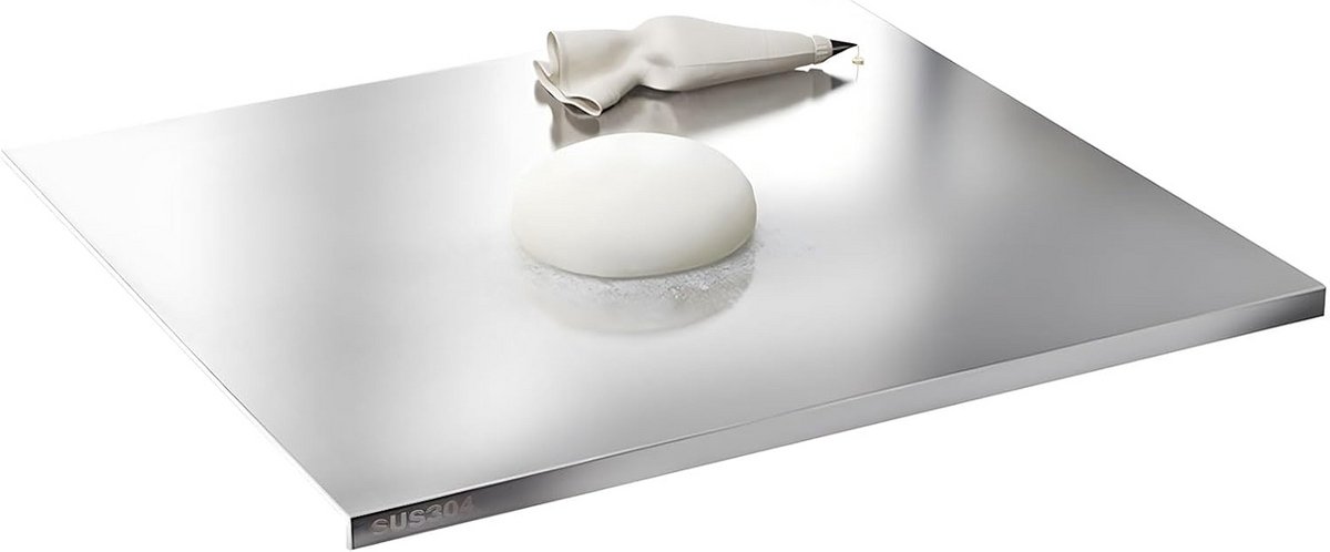 Duurzame RVS Snijplank met Antislip Siliconen Pad voor Vlees en Groente