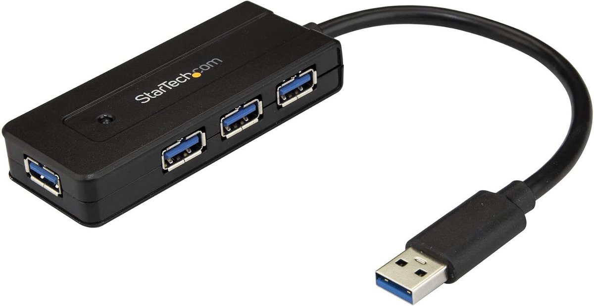 4-Poorts USB 3.0 Hub met Laadfunctie en Voeding voor Laptop en Desktop