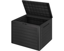 Grote Tuinbox met Houtlook en Afsluitbaar Deksel - 190 Liter Opslag