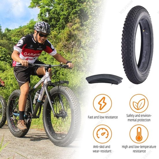 Extra brede fatbike band 20×4.0 inch met binnenband, antislip, schokabsorberend, geschikt voor sneeuw, strand, ruw terrein