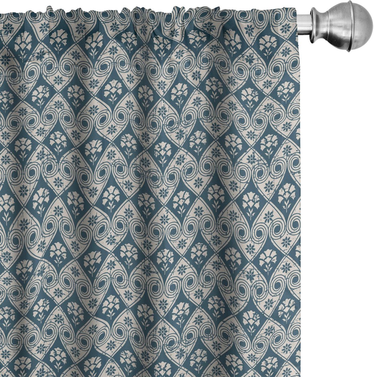 ABAKUHAUS Victoriaanse Voorhangen – 2x75x225 cm – Microvezel, halfdonker Blauw