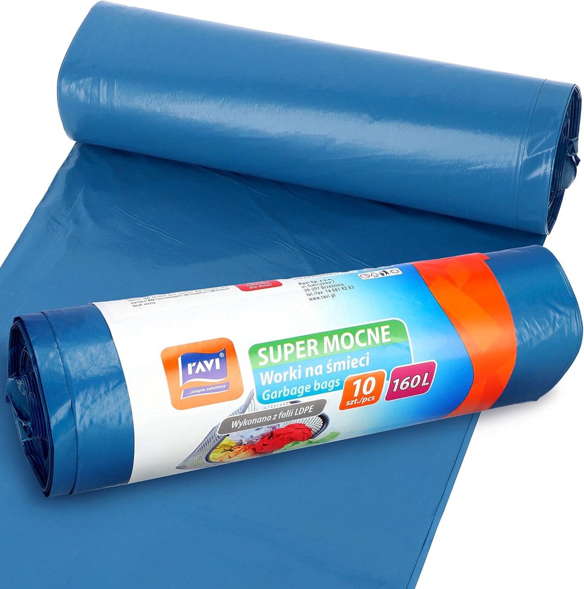 Extra Sterke Vuilniszakken 160 Liter LDPE - 10 Stuks - Multicolor
