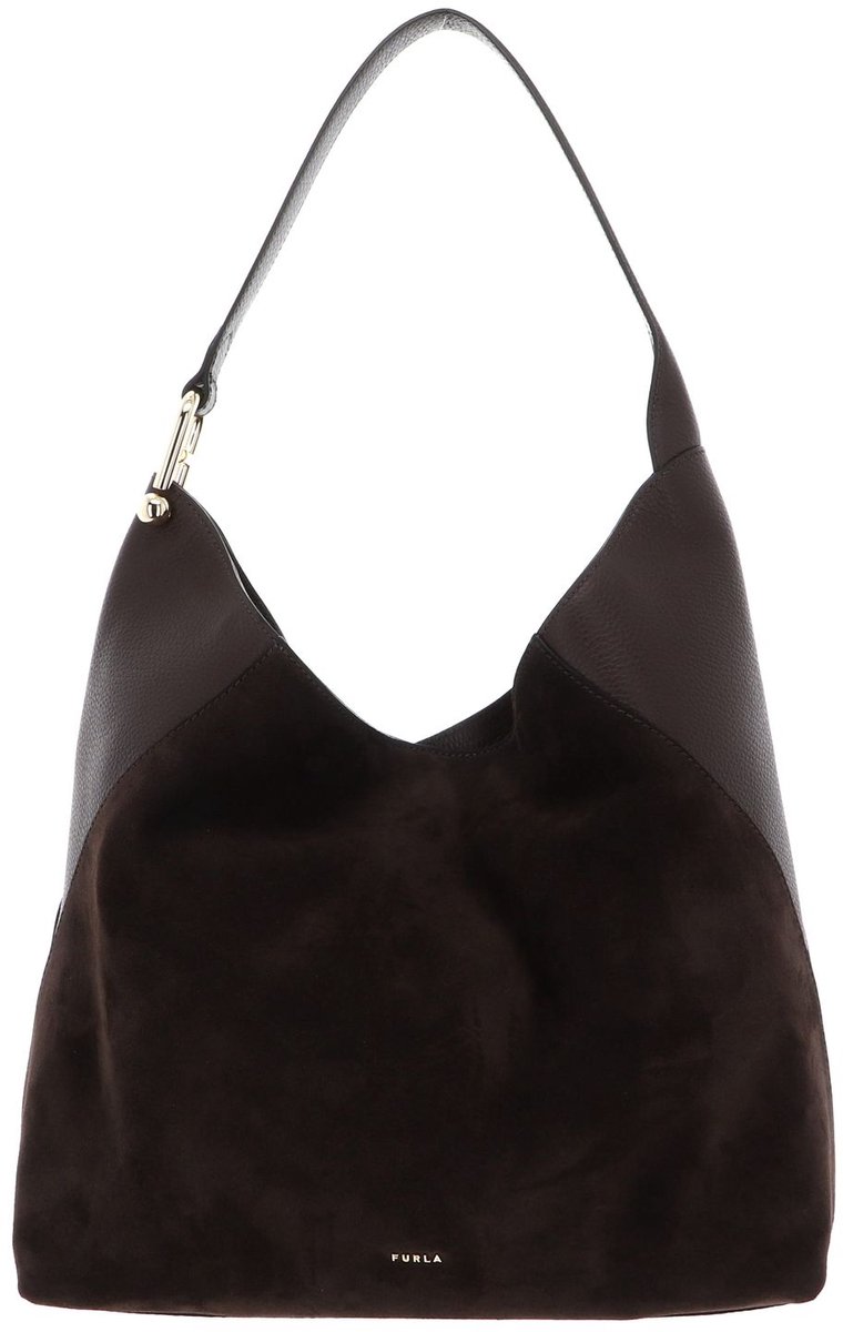FURLA Leren schoudertas Lara Hobo Bag Espresso donkerbruin