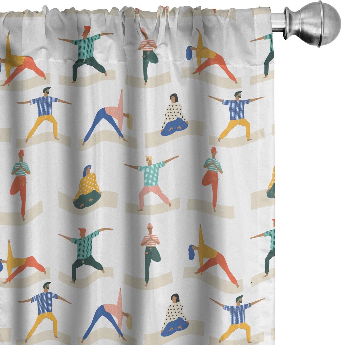 ABAKUHAUS Yoga Gordijnen – 2x75x175 cm – microvezel – halfschaduw – multicolor Mehrfarbig