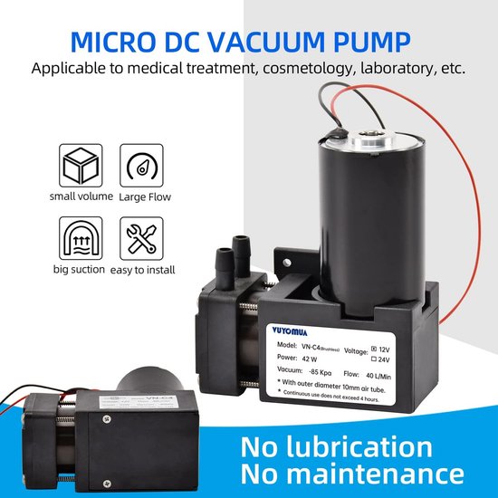 6V/12V/24V DC Vacuümpomp Mini Pneumatische Membraanpomp - Voor Medische Apparatuur En Mechanische Transmissie