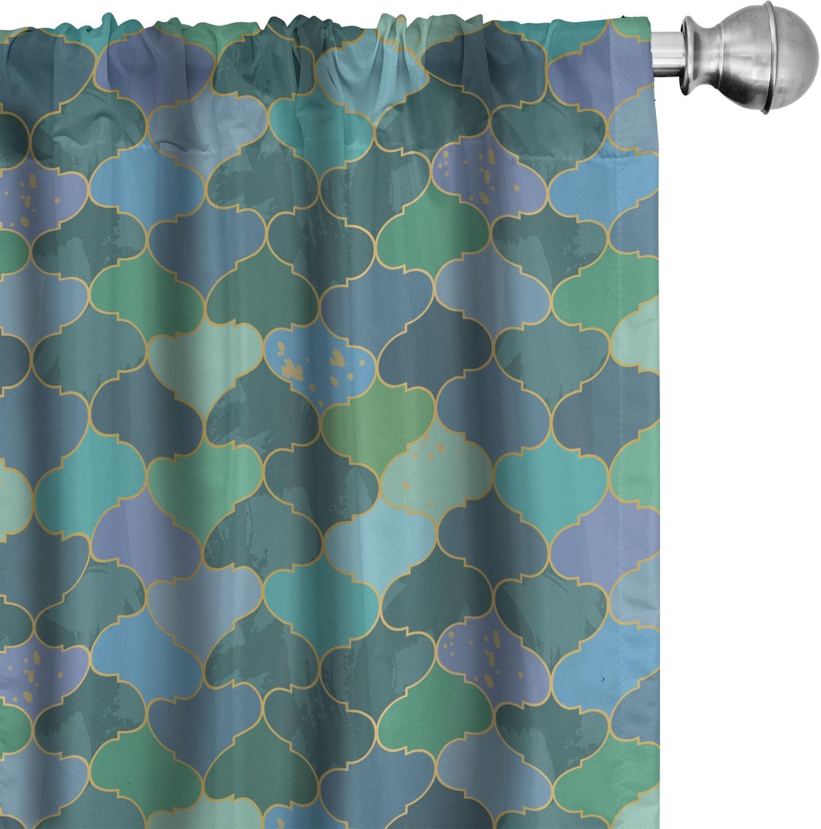 ABAKUHAUS 2-Delig Gordijnset Mikrofaser Meerkleurig 75x175 cm – Halvdonkerend Mehrfarbig
