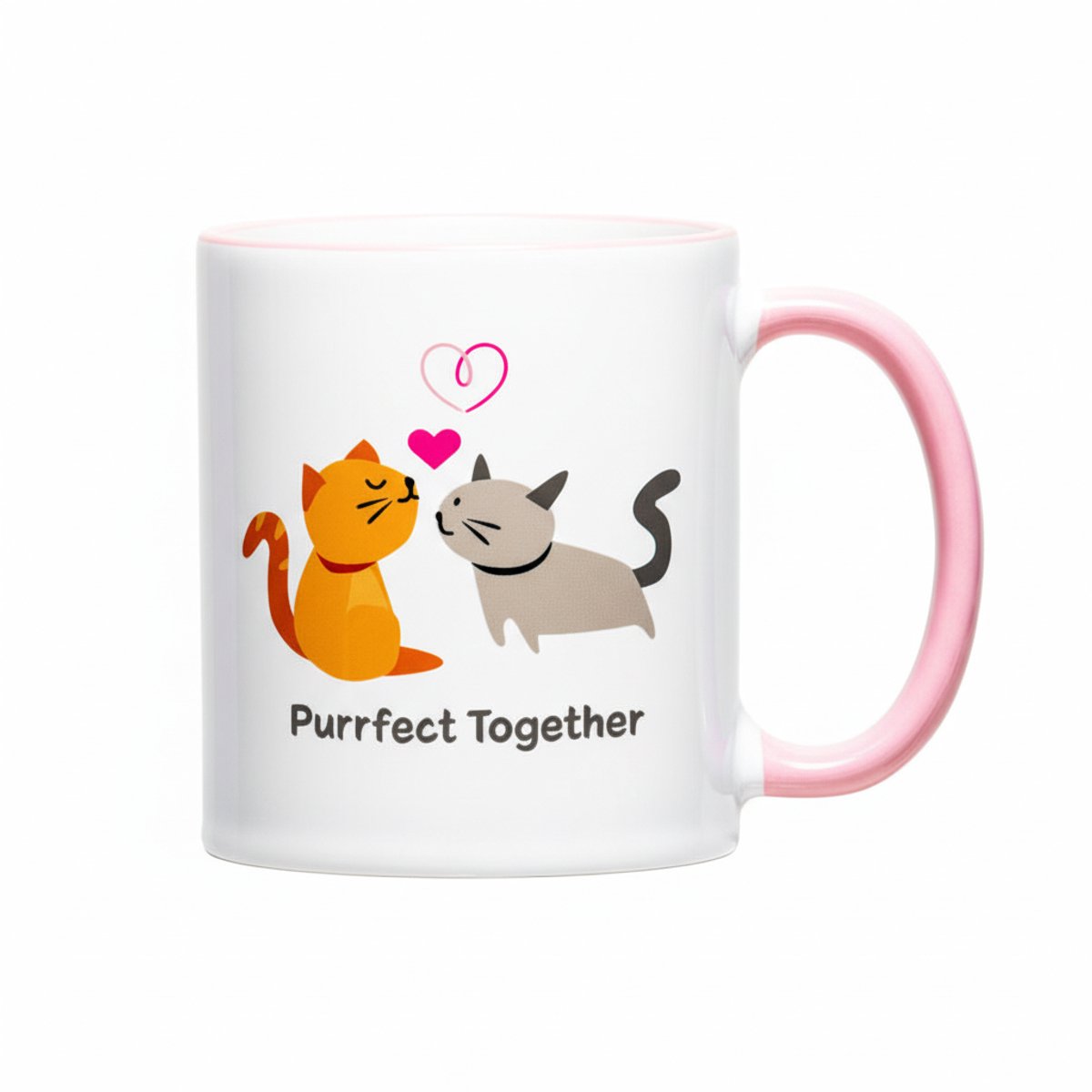 Purrfect Samen – Schattige Katten Koppel Liefde Koffiemok 330 ml