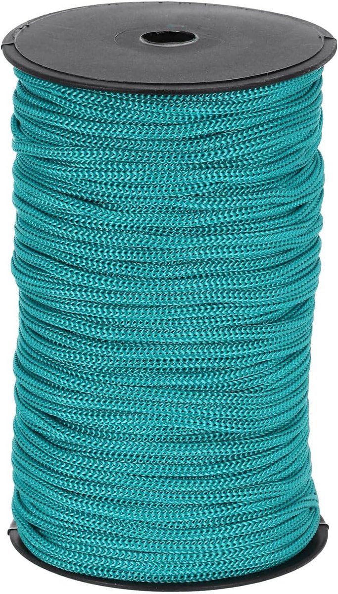 Polypropyleen Gevlochten Touw - Nylon Waslijn - 100 meter - Hol - Kamperen Wandelen Outdoor - Pauwengroen 5mm Touw