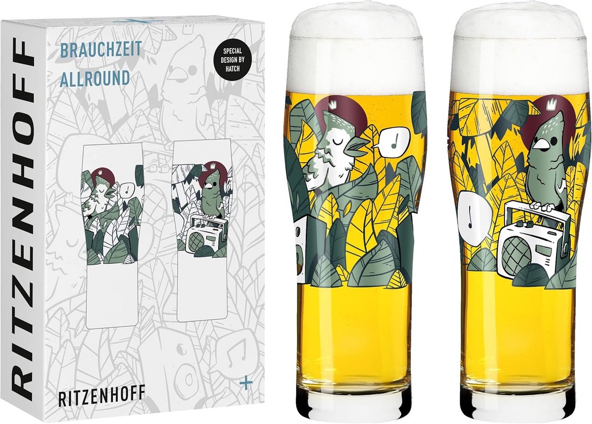 Set van 2 Universele Bierglazen 600 ml Kristalglas Vaatwasmachinebestendig