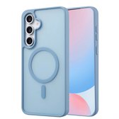 imoshion Hoesje - Geschikt voor Samsung Galaxy S24 FE - Color Guard Backcover met Magnetische Ring - Lichtblauw