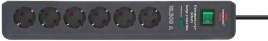Brennenstuhl 1159540366 Multiprise avec protection contre les surtensions et les tempêtes | 19 500 A