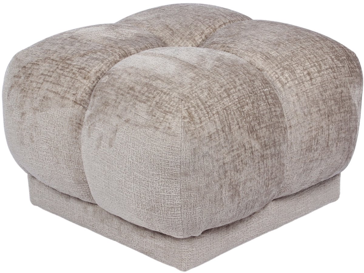DÉJA Living Poef Timéo - Taupe - Stof - 64x64x41cm